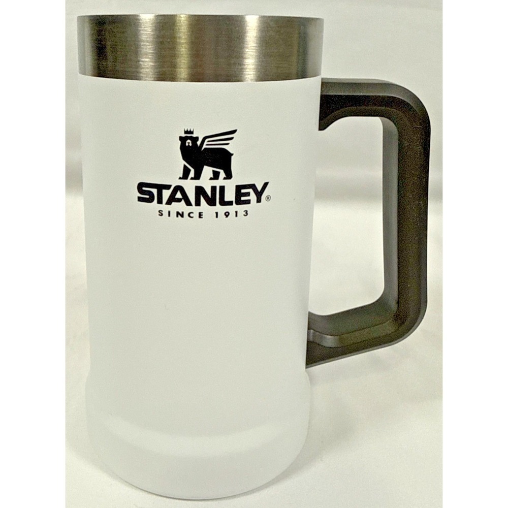 Stanley Beer Stein 24oz Polar White Adventure Big Grip Stainless Steel